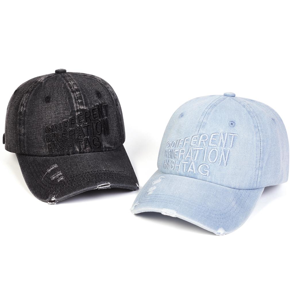 Unisex DIFFERENT Embroidery Adjustable Washed Denim Baseball Hat Retro Caps Spring Autumn Outdoor Sport Travel for Women Men
