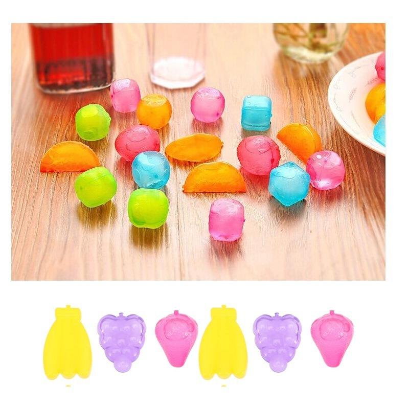 6 Pieces Washable Plastic Ice Cubes Non-Melting Ice Cubes for Coffee Latte