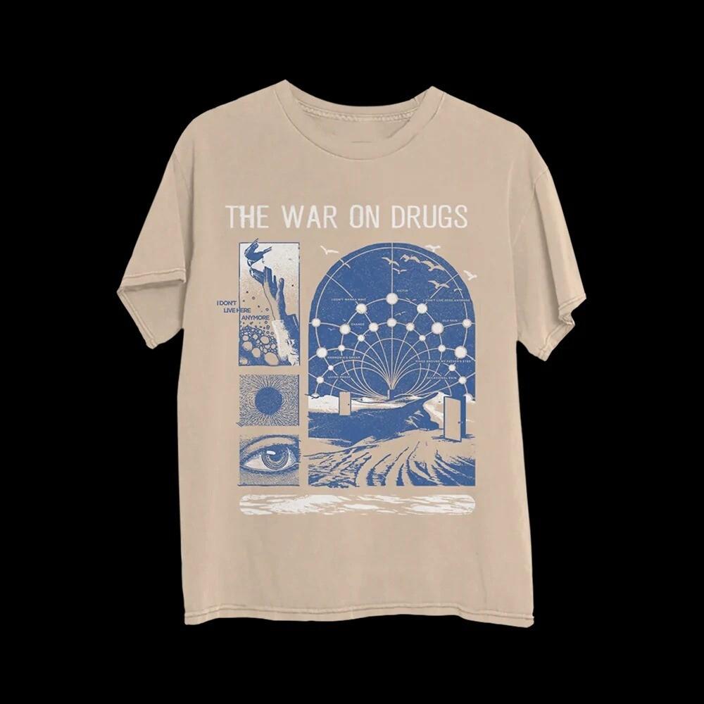 Хлопковая футболка унисекс The War on Drugs Band, перепечатка, бежевая, все размеры S-5XL BT1425 L