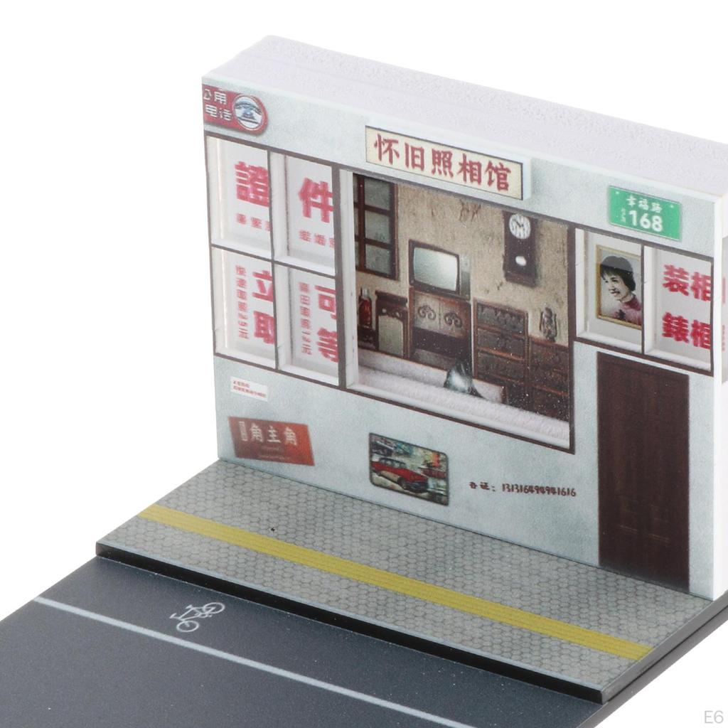1/64 Model Car Diorama Arrangement with Lighted Street Scene for Home Decor