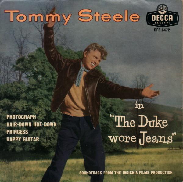 

7inch Record TOMMY STEELE The Duke Wore Jeans DFE6472 Decca 1958 UK Rock Used