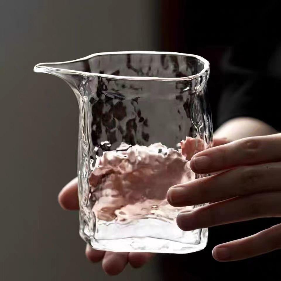 Glass Public Cup for Tea Creative Gongfu Tea Eagle Mouth Public Cup Home Use orm Cup Heat Resistant Hammer Pattern