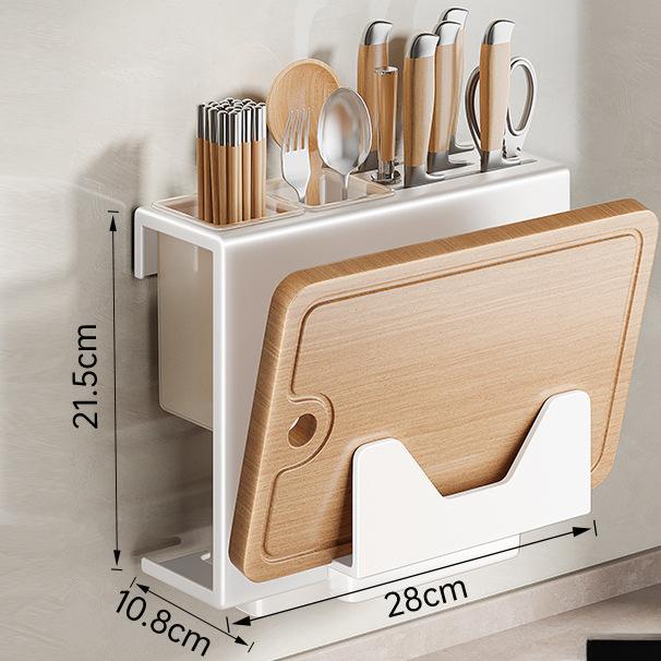 Knife Holder Rack Kitchen Wall-mounted Multi-functional Kitchen Knife Chopstick Barrel Knife Holder Integrate Storage 8880₽