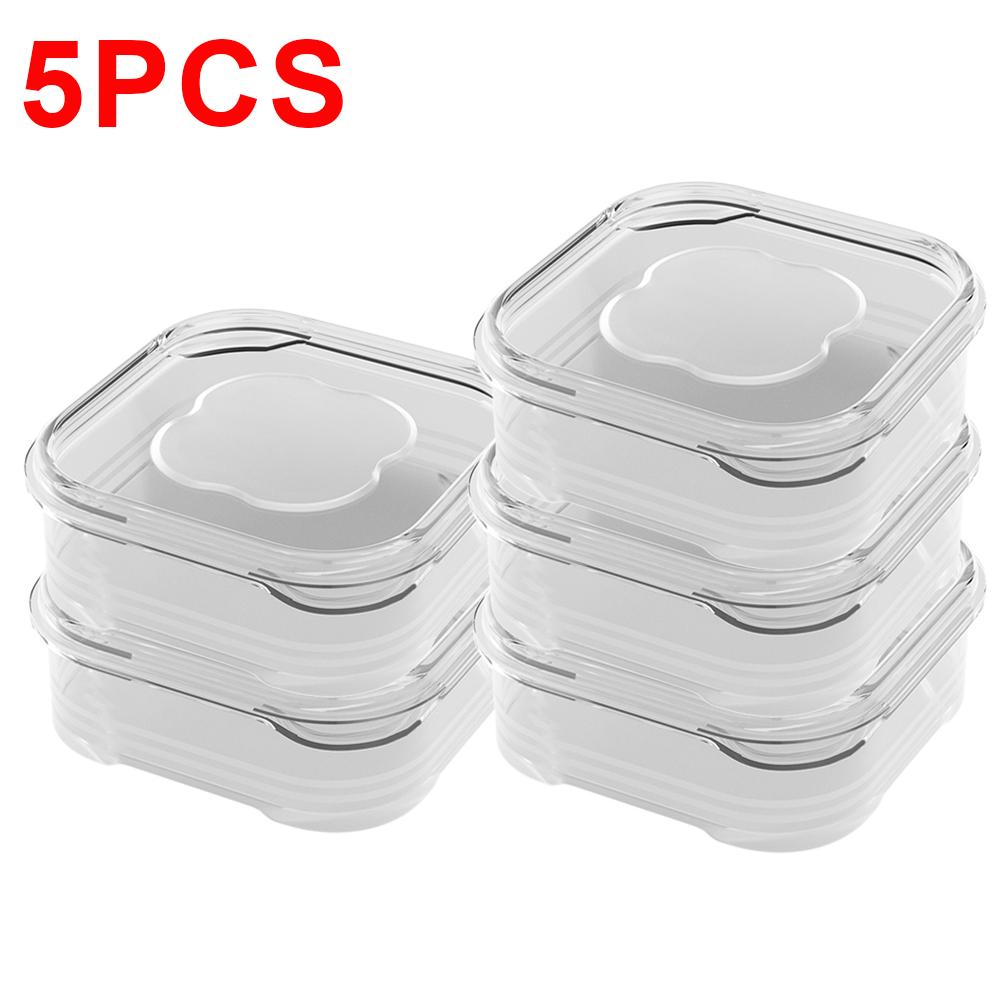 5/1Pcs Plastic Refrigerator Storage Box Transparent Freeze Meat Vegetable Fresh-Keeping Storage Container With Lid For Kitchen