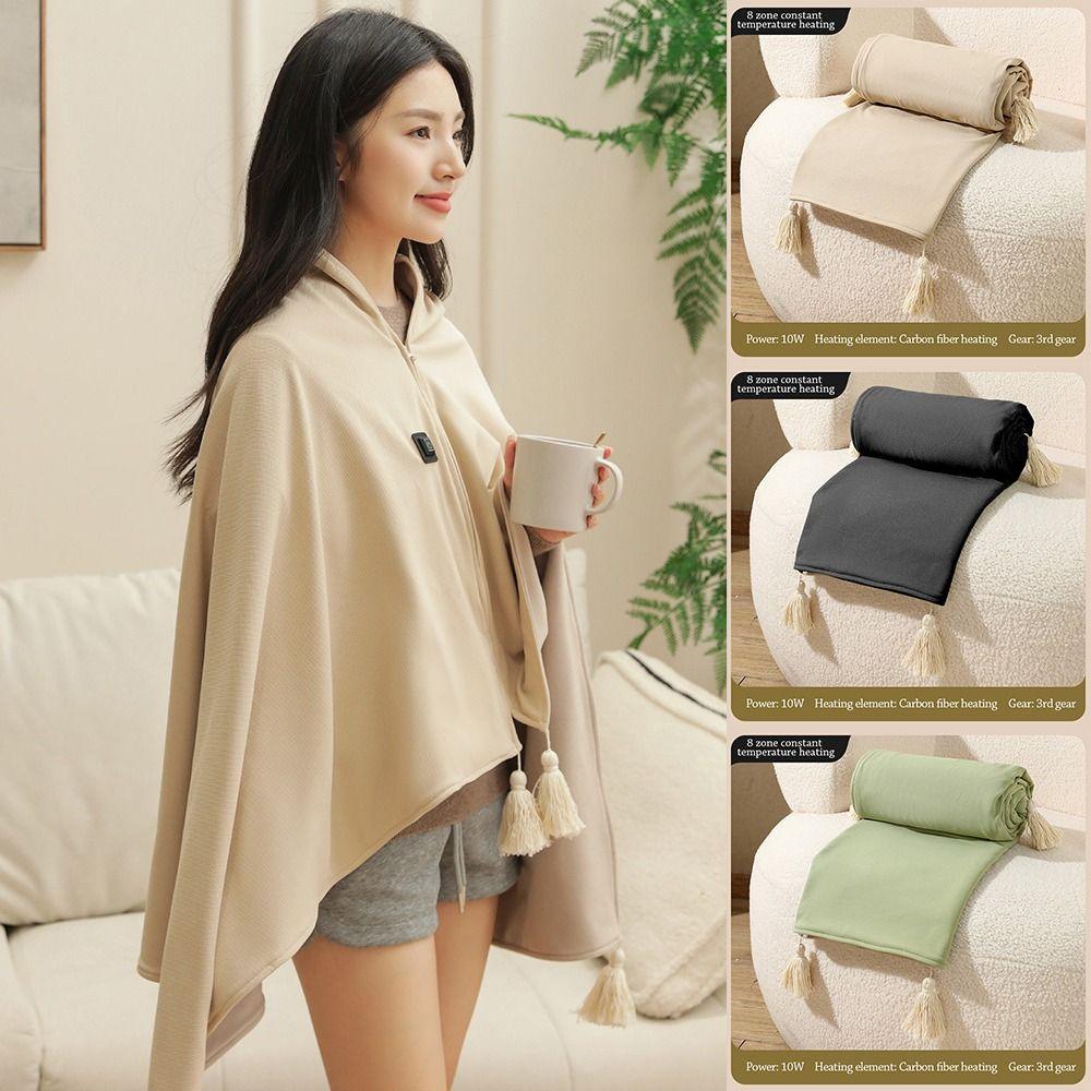 Wearable Shawl Blanket Washable Heating Lap Blanket Household Heating Cloak for Winter