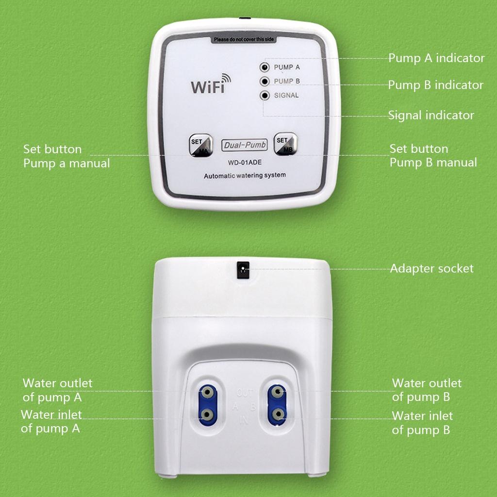 Double Pump Intelligent Garden Watering Device Mobile APP Control Automatic Drip Irrigation Flowers Plant Home Sprinkler Kit New 3.6W