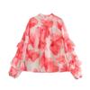 2025 Spring Women's Sweet Loose Chiffon Ruffle Top