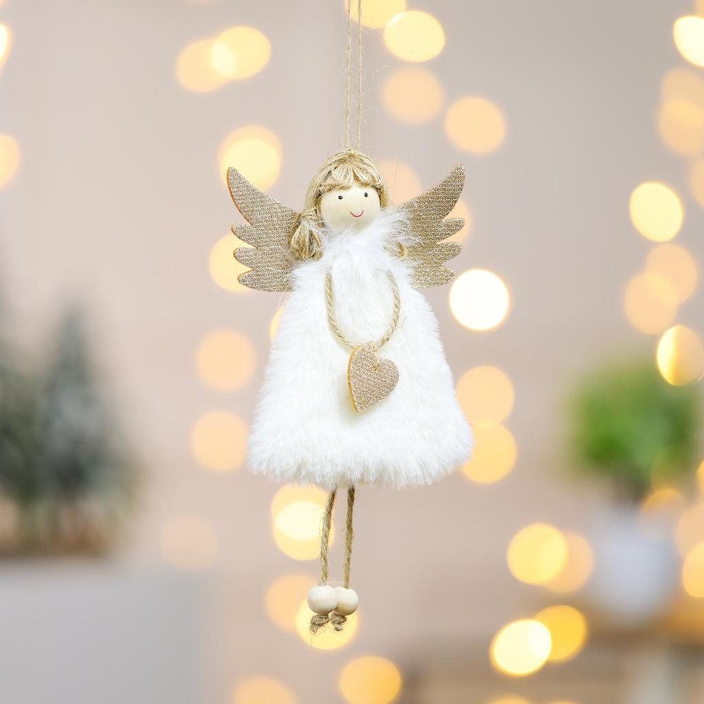 Plush Feather Angel Christmas Tree Pendants - Cute Love Vibe