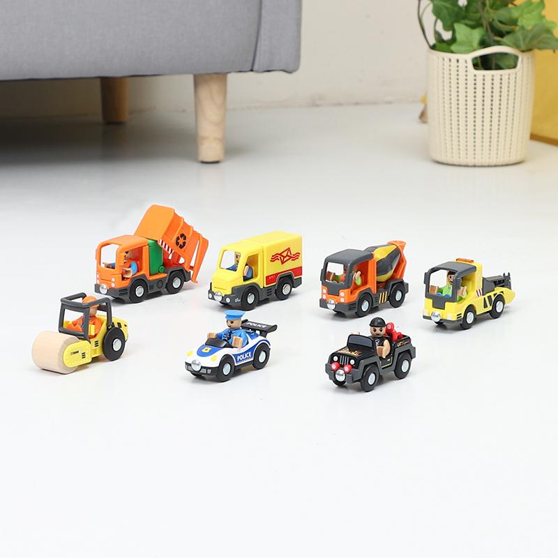Variety of Optional Rail Car Utility Vehicles Aircraft Compatible with All s Wooden Tracks Trains Children Car Toy Lovely Gifts