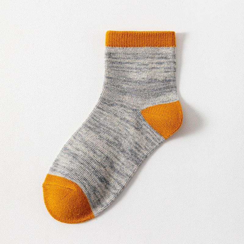 Kids Cotton Mid-Calf Socks Breathable Absorbent Anti-Odor School Home Indoor Use In 10 Colors