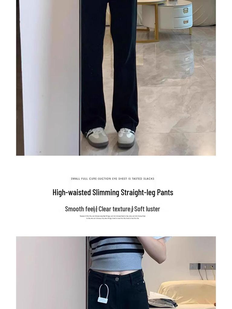 Women's High-Waisted Fleece-Lined Black Jeans - Plus Size, Slimming Straight/Narrow/Wide Leg for Autumn & Winter