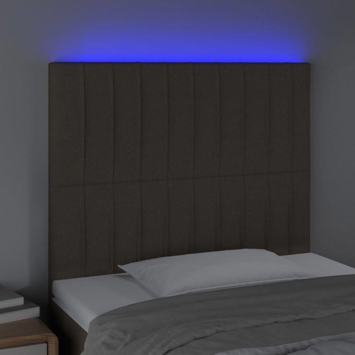 VidaXL Tête de Lit à LED Meuble de Chambre à Coucher Accessoire de Lit Simple Tête de Cadre de Lit Intérieur Taupe 3122648