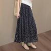 Women's Retro High-Waisted A-Line Floral Midi Skirt
