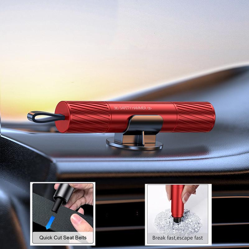 New 2-in-1 Car Safety Hammer Emergency Window Breaker Seat Belt Cutter Escape Rescue Tool Compact Glass Shatter Device Accessory