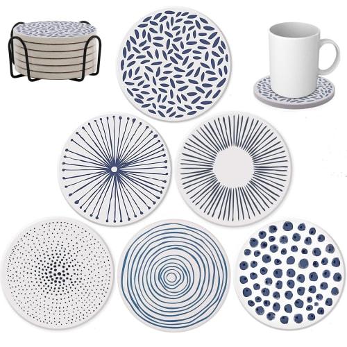 EASYLEE Absorbent Ceramic Cup Mat, Eco-Friendly (Asbestos-Free), Highly Absorbent, Insulating, Quick-Drying, Tea Pad, Cup Mat for Drinks, Coffee, and