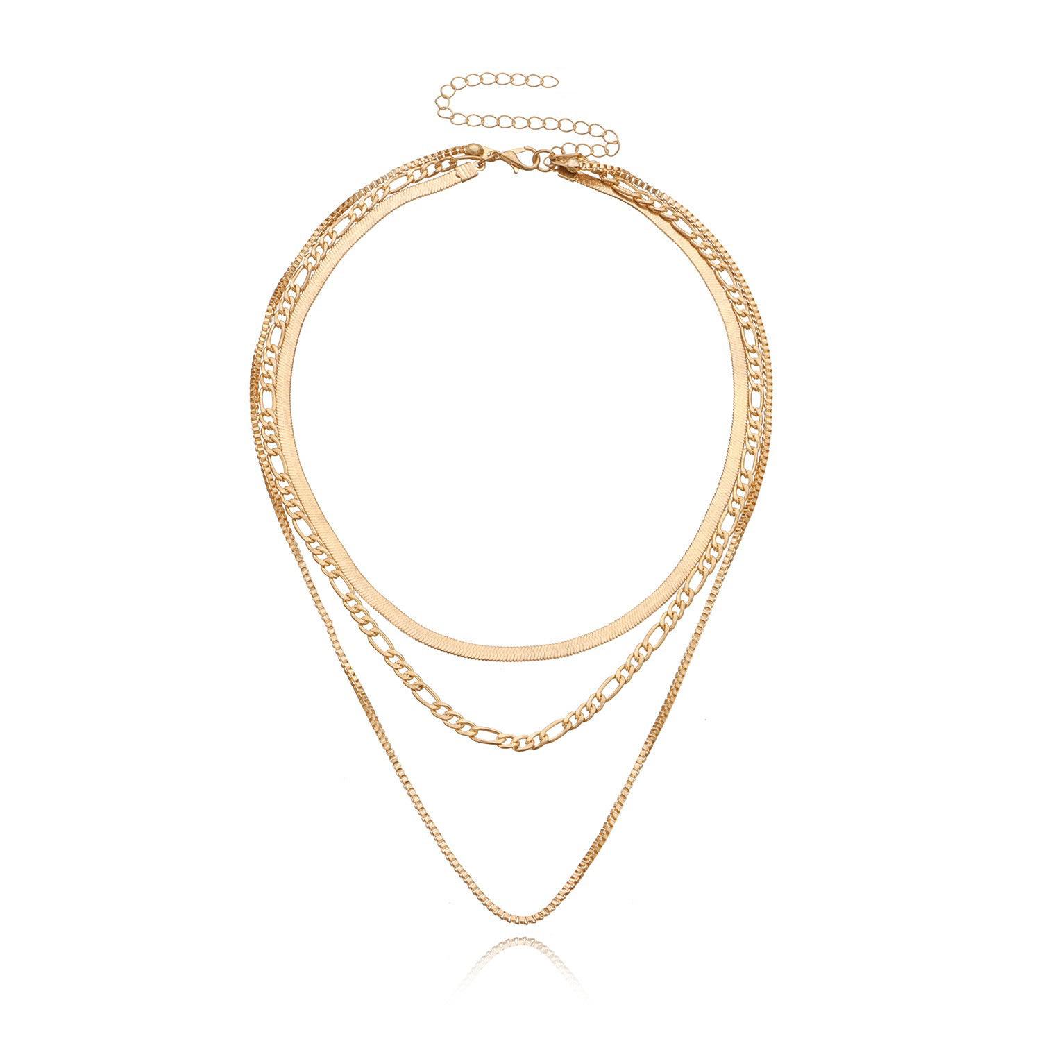 

European & American Vintage Snake Bone Chain Layered Necklace - Fashionable Light Luxury Choker for Women