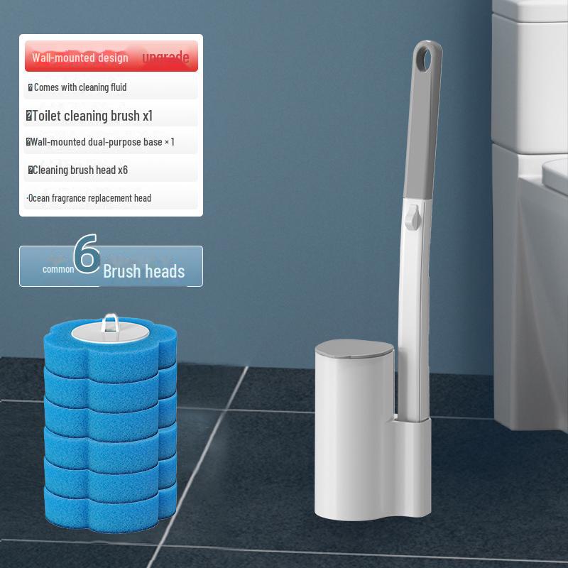 Engangs veggmontert toalettbørste for enkel utskifting og rengjøring uten vask