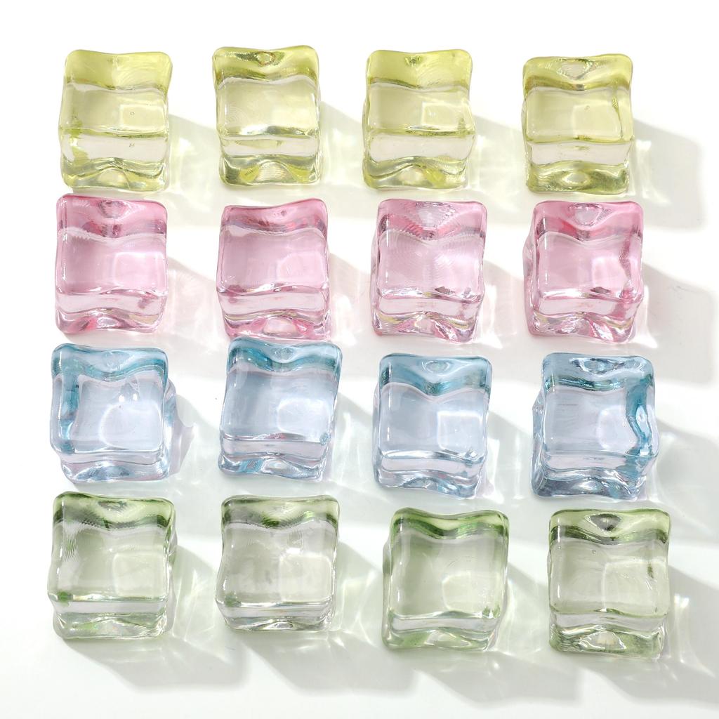 Acrylic Translucent Simulated Ice Cubes Non-porous Beads For DIY Necklace Bracelet Earrings Jewelry Making Craft Accessories
