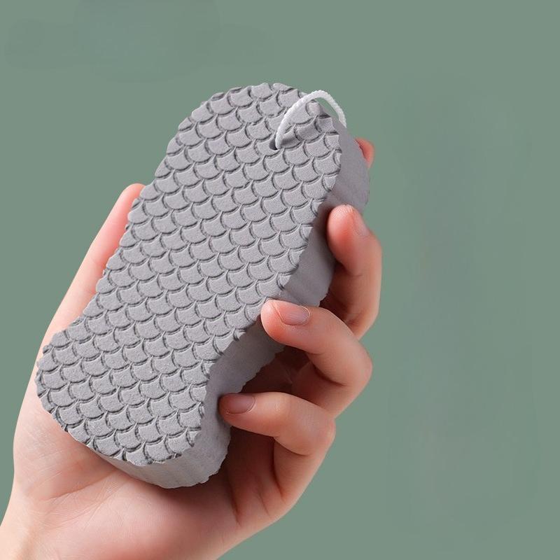 

1pc Sponge Bath With Fish Scale Pattern Three-Dimensional Bath Sponge, A Painless Scrubbing Tool That Does Not Harm The Skin During Bathing серый