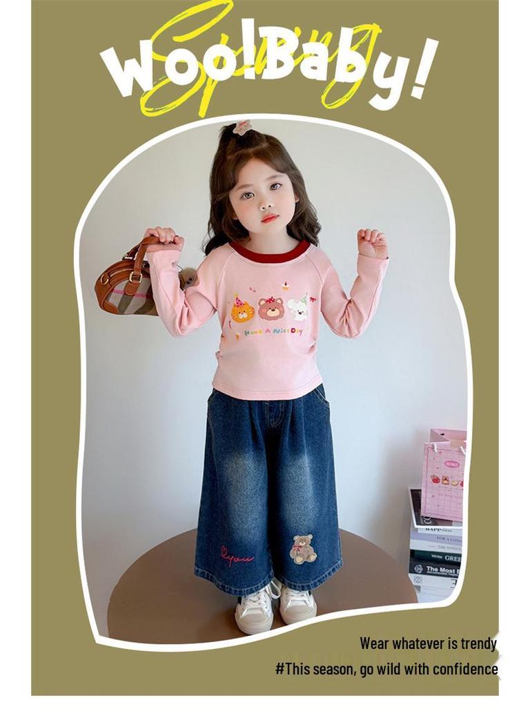 Girls' Stylish Long-Sleeve Base Layer T-Shirt for Spring & Autumn 2025