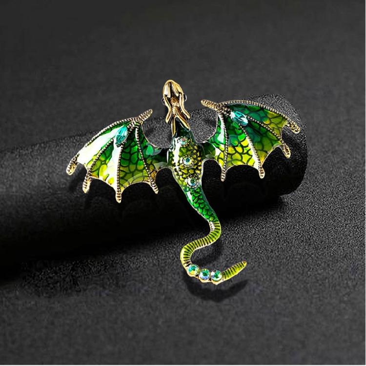 Pterosaur Enamel Brooch Pin Winter Rhinestone Lapel Pin Gothic Winter Jewelry