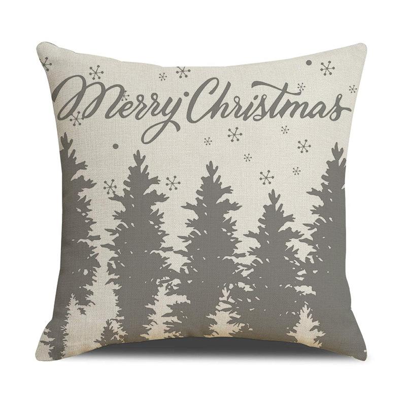 Christmas Pillow Case Elk Print Sofa Cushion Home Bedside Cushion Pillow Case