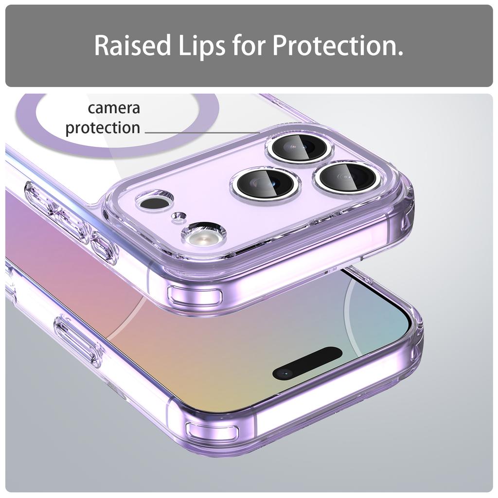For iPhone 17 Pro Phone Case, Magnetic Shockproof Transparent Cover for iPhone 17 Pro