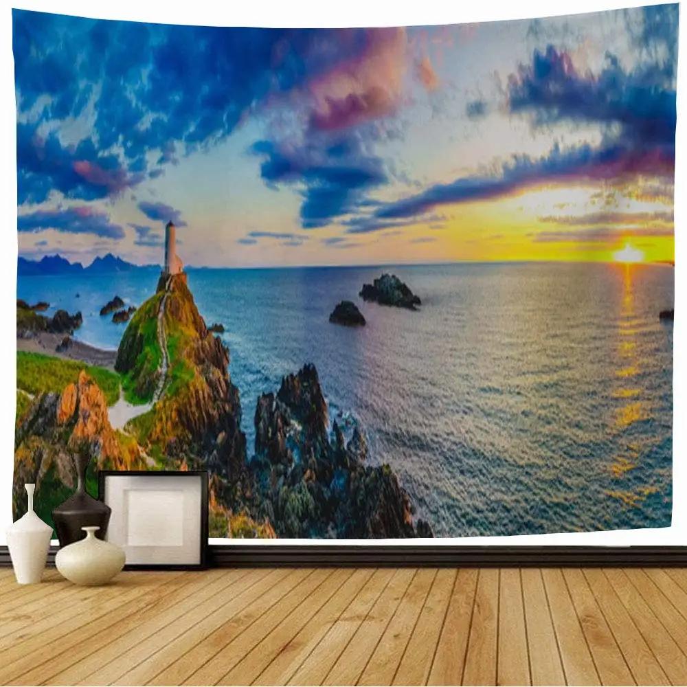 Sunset Scenery Tapestry Beach Tapestry Palm Tree Tapestry for Kids Boys Girls Teens Decor Wall Hanging for Bedroom Living Room