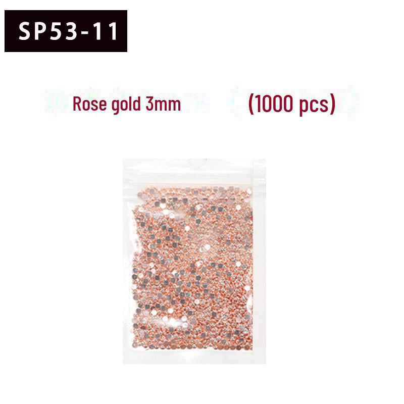 1000-Pack Gold & Silver Flat-Bottomed Steel Beads: Japanese Mini DIY Nail Art Rivets