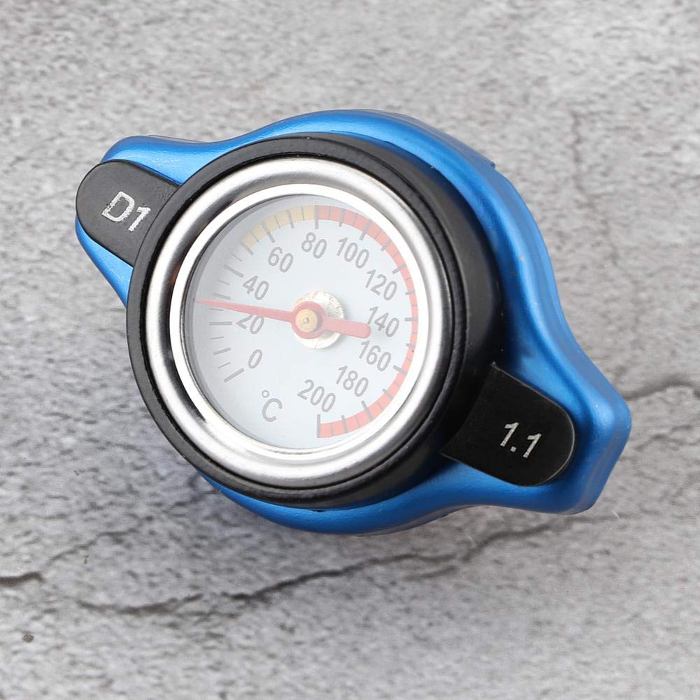 Elerose Tank Kühlerdeckel, Auto Kleiner Kopf Thermostatdeckel Abdeckung Druckbereich mit Temperaturanzeige (1.1 bar)