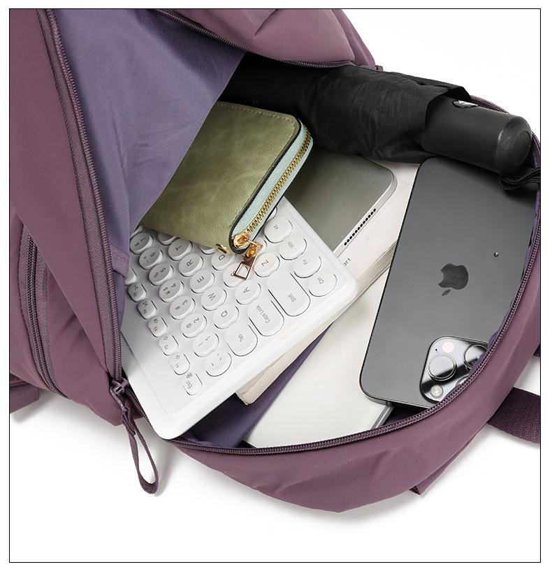 2025 Women's Lightweight Nylon College Backpack - Large Capacity, Casual Double Shoulder Bookbag