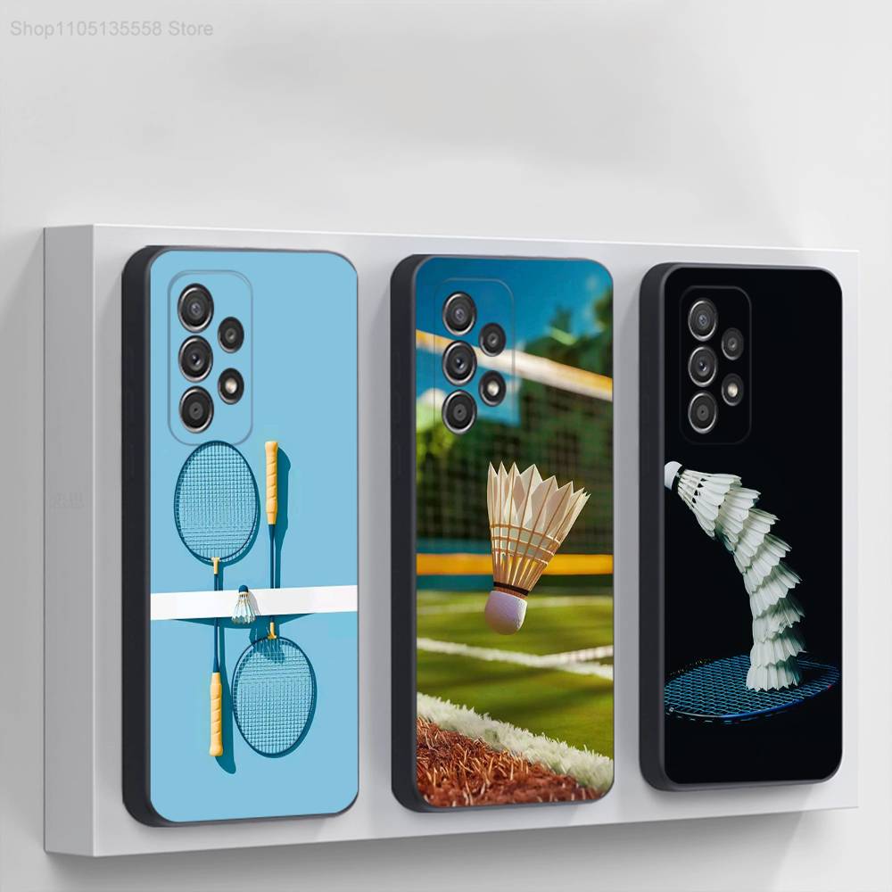 Sport Badminton Cool Phone Case For Samsung S 25,24,23,22,30,21,10,9,Ultra,Plus,Lite,FE,4,5G Black Soft Case