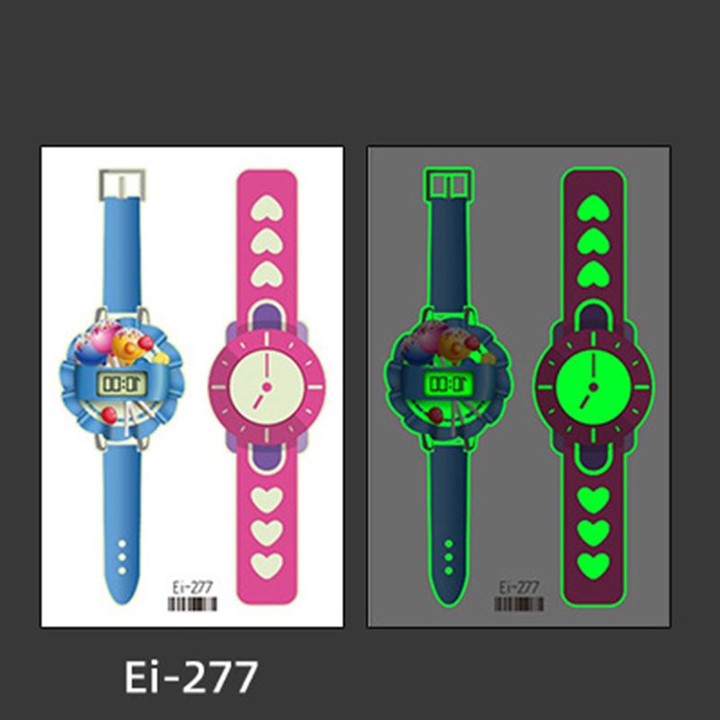 

[Боди-арт татуировка] Детская мультяшная светящаяся наклейка Водонепроницаемая детская мультяшная светящаяся наклейка для часов с татуировкой s120*75 мм Ei277