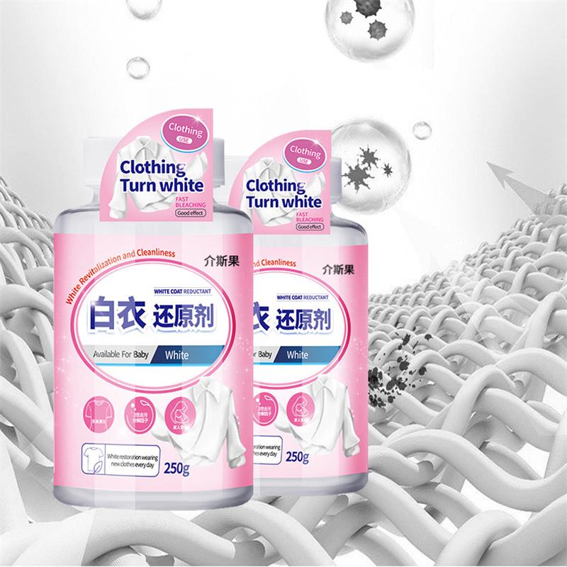 White Clothes Whitener Stain Remover Yellowing Treatment Fabric Brightener & Color Reviver Laundry Whitening Agent