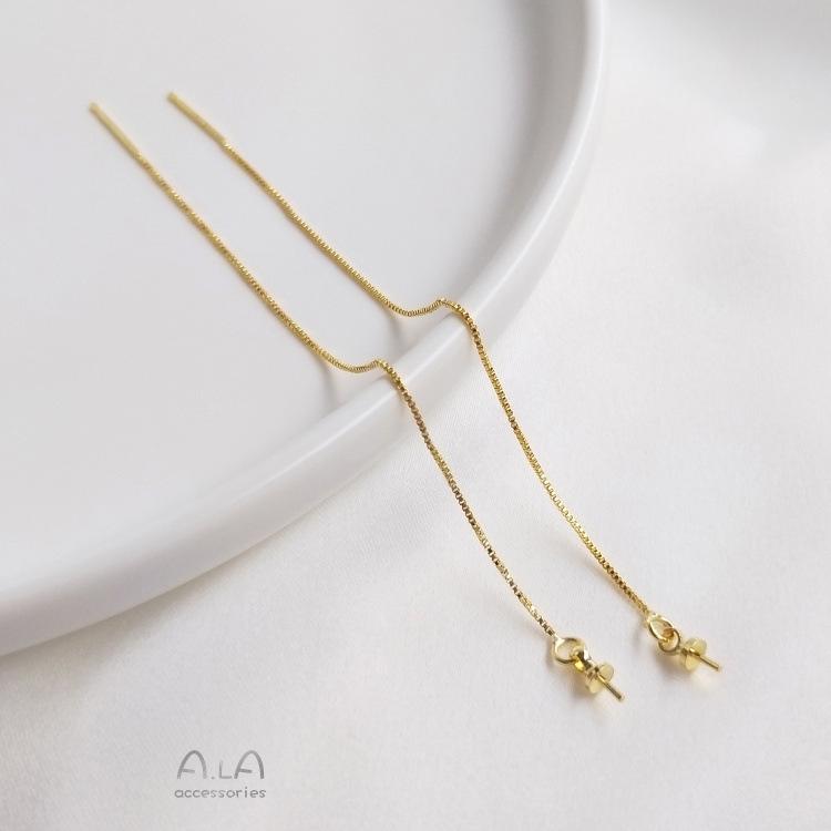 Copper-Plated 18K Gold Ear Wires with Pin Eyelets for DIY Earring Making