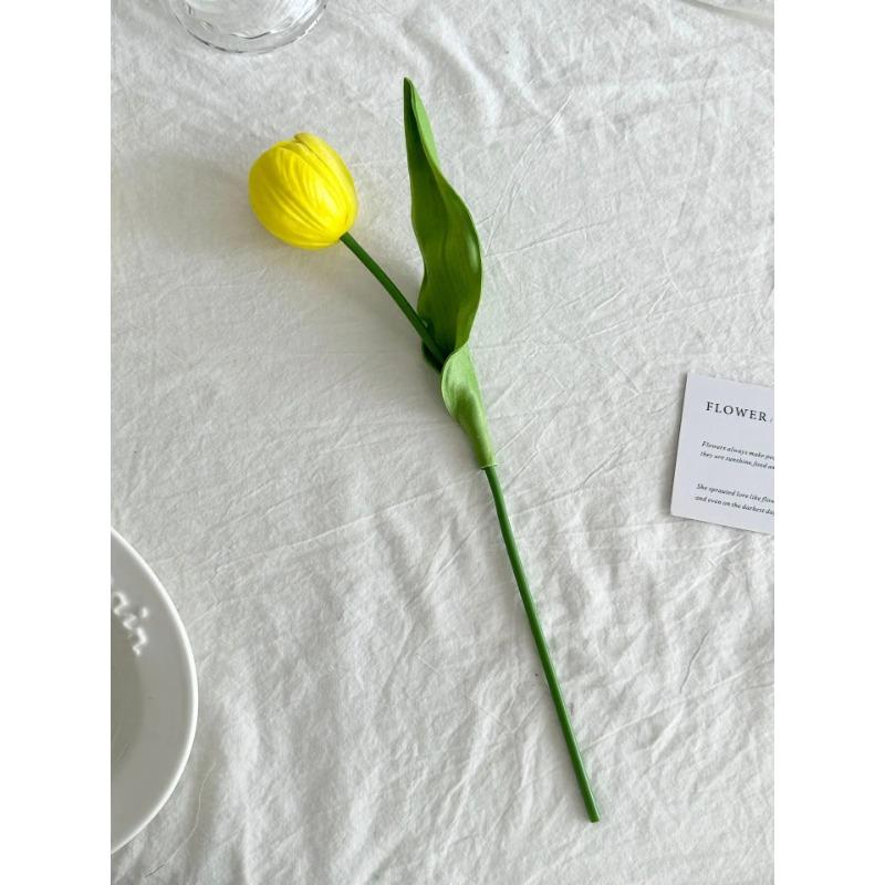 

1Pcs Tulip Artificial Flowers Real Touch Bouquet Fake Flowers for Home Bedroom Decor Garden Wedding Decoration Vase Accessories жёлтый