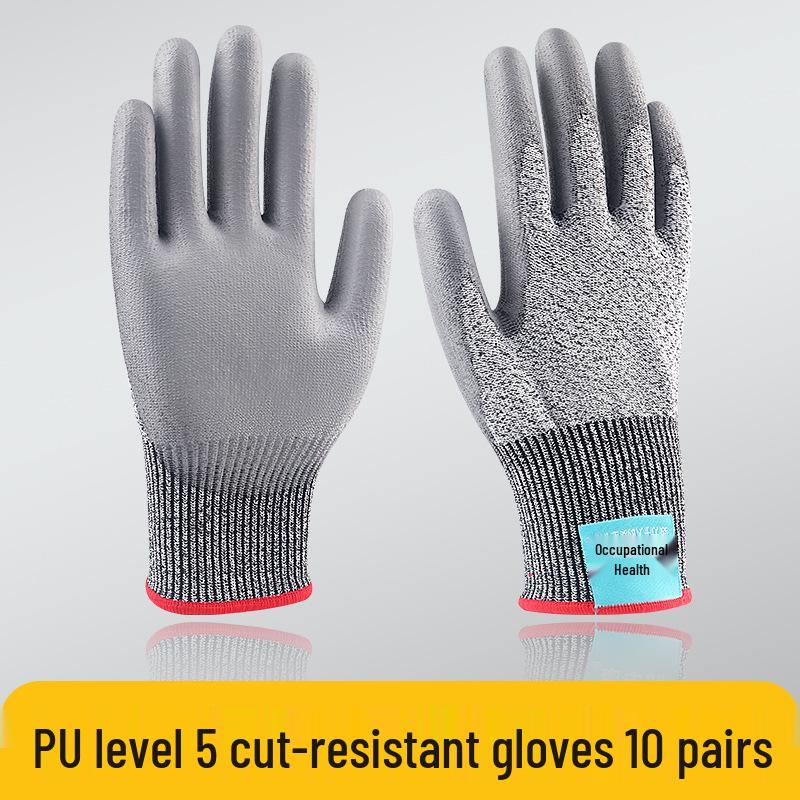 Level 5 Cut-Resistant Gloves: Anti-Slip, Wear-Resistant, Anti-Stab, for Kitchen, Outdoor, Woodworking, and Fishing Safety.
