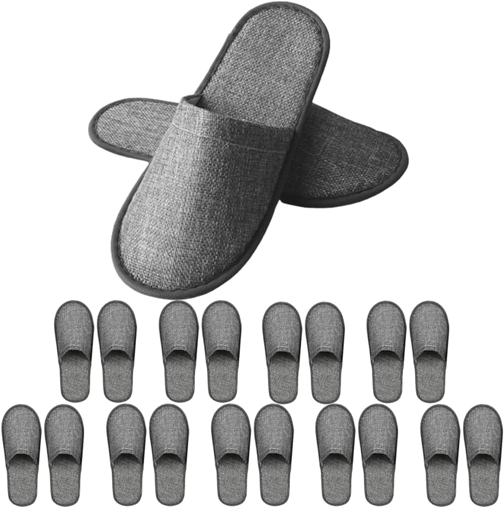 

Одноразовые Индивидуально 10 Набор комнатных гостевых тапочек [AZNABLE] Тапочки, В упаковке, Пары, 20, (Набор 20) серый