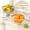 Gold-Plated PET Transparent Fruit Bowl with Feet - Multi-functional Use for Home or Commercial Settings