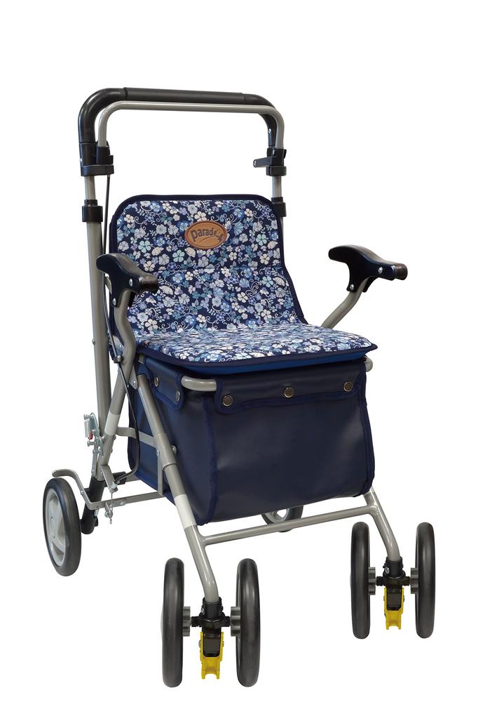 Shima Seisakusho Parade Pattern Maximum User Weight 100kgs Slim Box Car Series (Flower Navy)