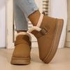 Winter Platform Cotton Shoes 2025 Medium-top Fleece Boots Versatile Niche Women's Snow Boots Warm Shoes