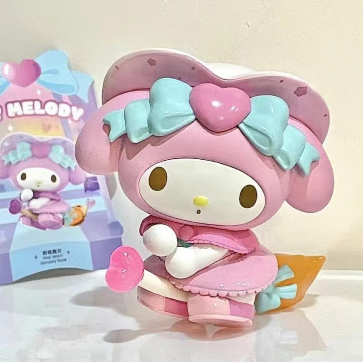 

Sanrio Blind Box Cartoon Kuromi Doll Lucky Divination Anime Series Action Figure Model Child Toy Desktop Decor Birthday Gif Poseable Articulated Scale