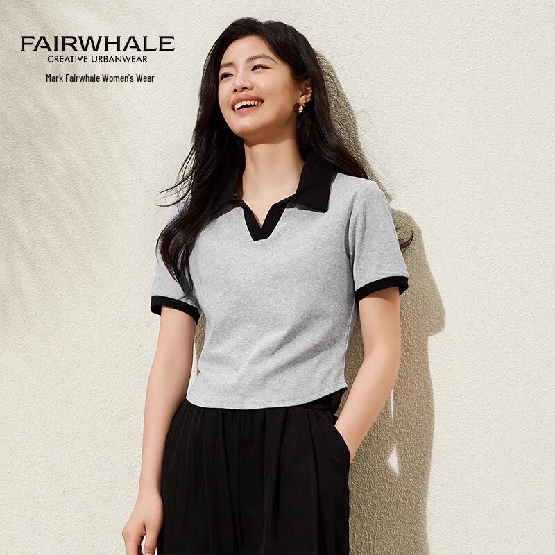 Mark Fairwhale Women's V-neck Cotton Polo T-Shirt