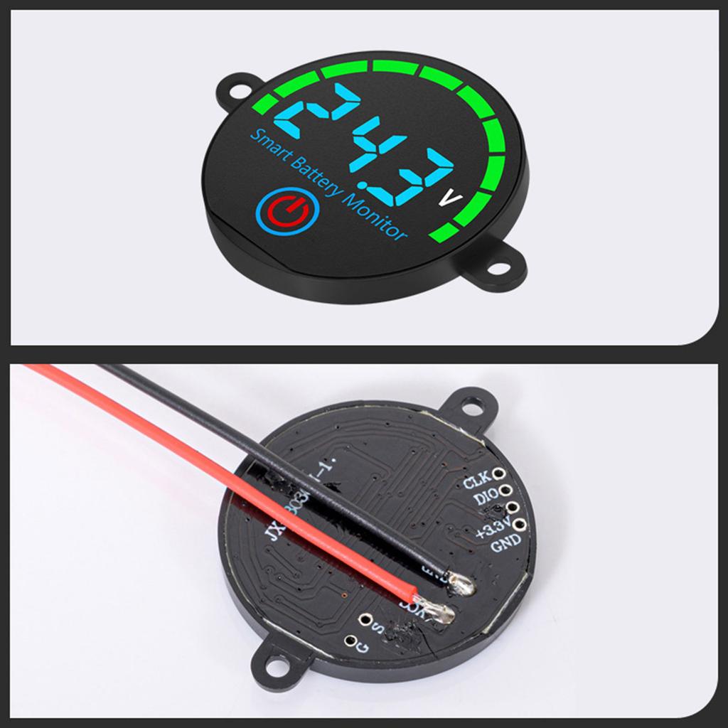 Battery Voltage Indicator Meter 12V/24V Power Level Monitoring Tool Easy Installation ABS Construction For Solar Systems