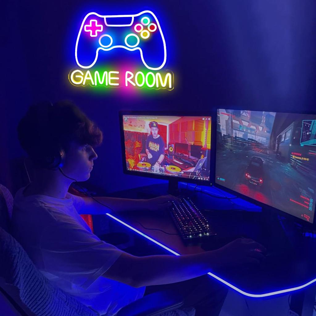 Game Room Neon Signs For Wall Decor USB Powered Colorful Neon LED Lights For Gaming Zone Party Bedroom Light Up Sign Gamer Gifts