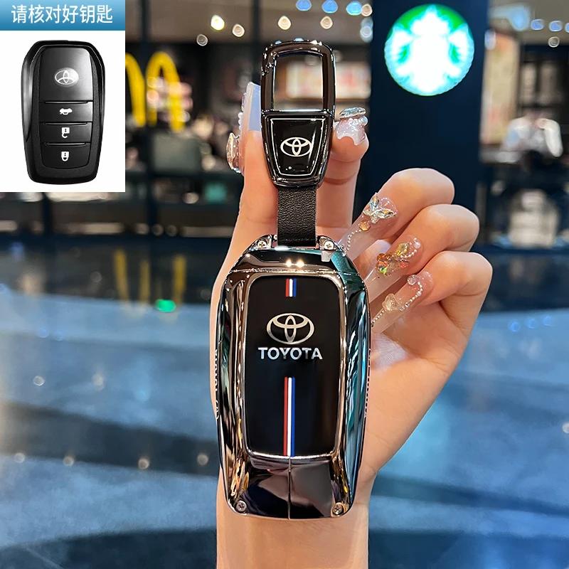 Toyota Car Key Case Cover Shell Fob for CHR Hilux Fortuner Land Cruiser 200 Camry Corolla Crown RAV4 Highland Key Chain Accessor