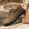 Outdoor Male Sneakers Hiking Shoes All-match Walking Shoes Non-Slip Leather Treking Footwear Leisure Lace Up Mens Casual Flats