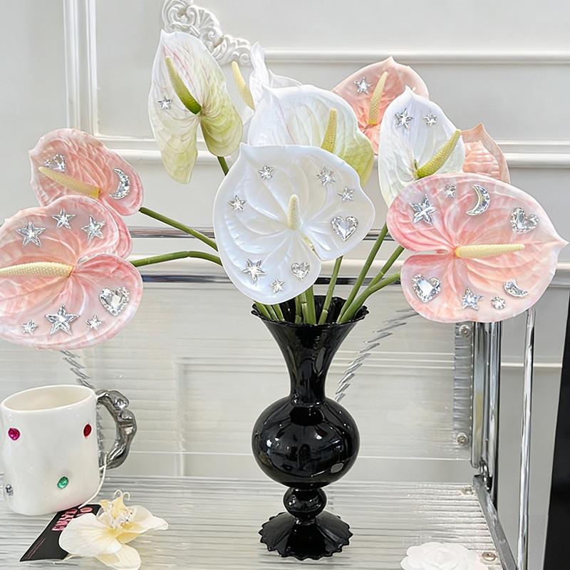 1/5/10Pcs Artificial Palm Flamingo Palm Silk Flower Wedding Flower Arrangement Long Branch Fake Flowers Home Wedding Decoration