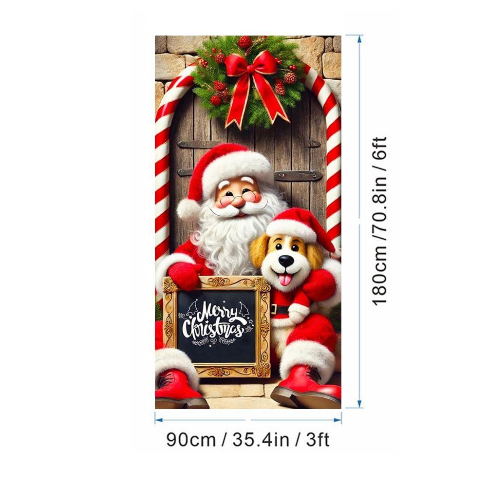 Door Hanging Christmas Door Banner Background Holiday Props Door Curtain Atmosphere Arrangement Old Man Snowman Door Banner