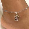European & American Beach-Style Oval Beaded Turtle Anklet for Women